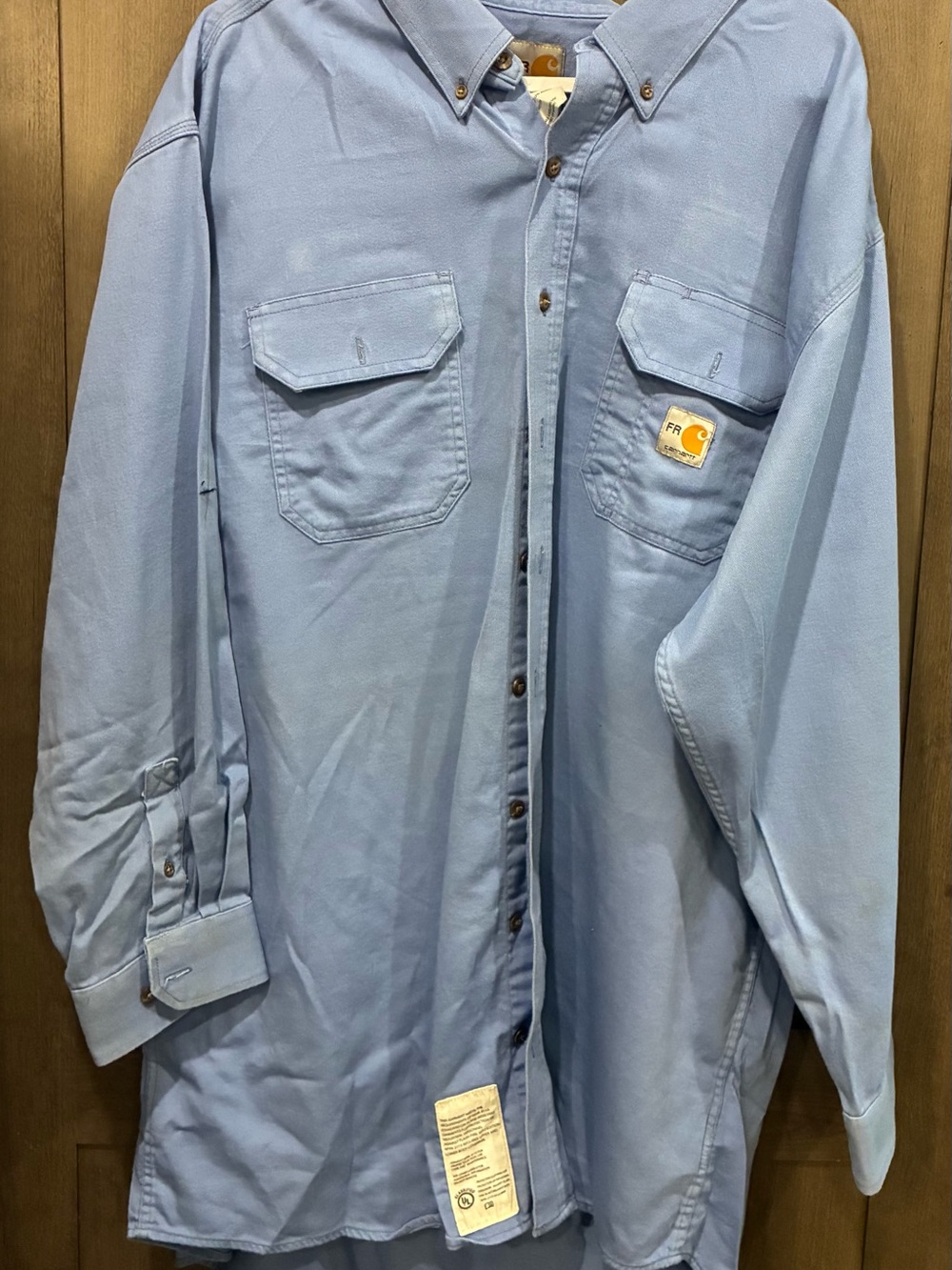 Carhartt Light Blue FR 2XL Tall Fire Retardant Work Shirt